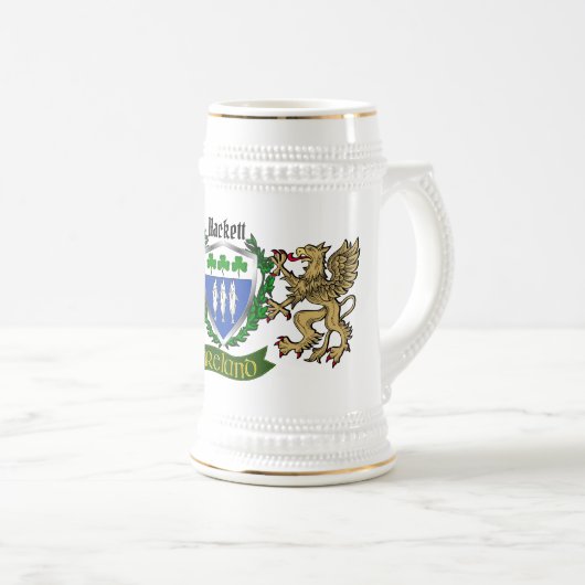 Hackett Irish Shield Beer Stein Bierglas (VorderseiteRechts)