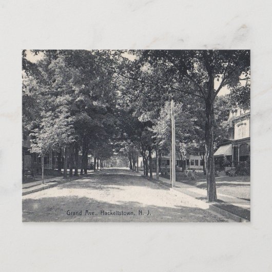 Hackettstown, New Jersey, Grand Ave, Vintag Postkarte (Vorderseite)