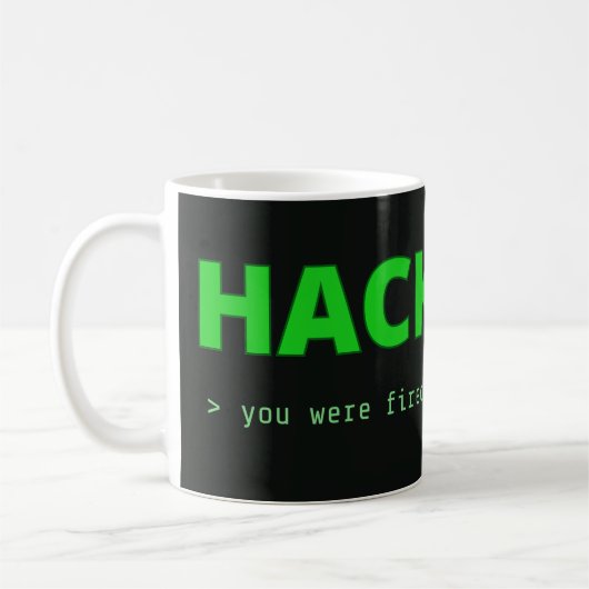 Hackfest-Titelbildschirm-Tasse Kaffeetasse (Links)