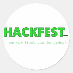 Hackfest-Titelseiten-Aufkleber Runder Aufkleber