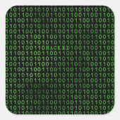 HACKIERTER Computercode Quadratischer Aufkleber (Vorderseite)