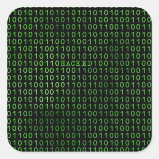 HACKIERTER Computercode Quadratischer Aufkleber (Vorderseite)