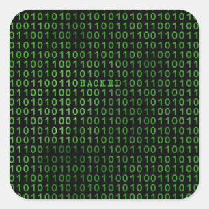 HACKIERTER Computercode Quadratischer Aufkleber