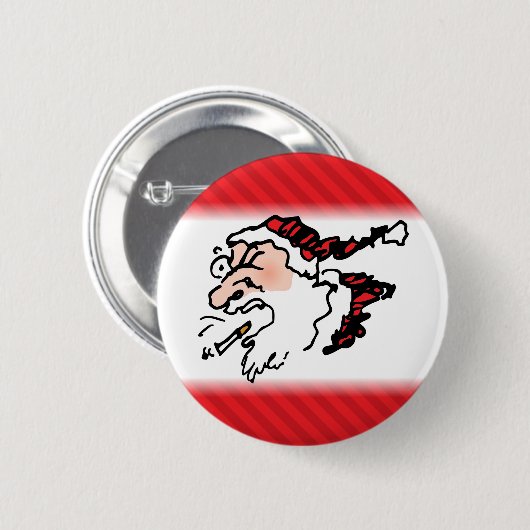 Hackin Santa Funny Cartoon Button (Vorne & Hinten)