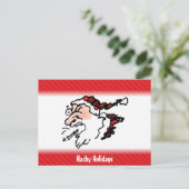 Hackin Santa Funny Cartoon Feiertagspostkarte (Stehend Vorderseite)