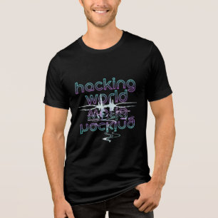 Hacking Welt Spiegel T-Shirt Tri-Blend Shirt