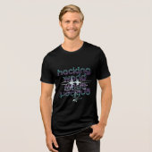 Hacking Welt Spiegel T-Shirt Tri-Blend Shirt (Vorderseite voll)