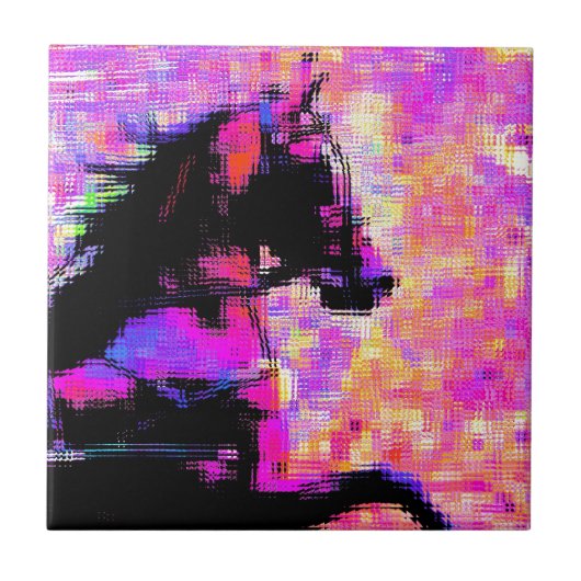 Hackney in Harness Fliese (Vorderseite)