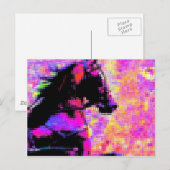 Hackney in Harness Glitch Art Postkarte (Vorne/Hinten)