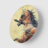 Hackney Pony Runde Wanduhr (Winkel)