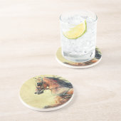 Hackney Pony Sandstein Untersetzer (Seite)