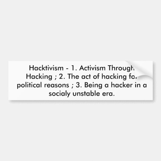 Hacktivism Aufkleber Autoaufkleber (Vorne)