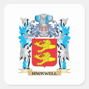 Hackwell-Wappen - Familienwappen Quadratischer Aufkleber