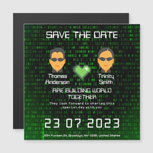 Hacky Nerdy Geeky coole Filmliebhaber Save the Dat Magneteinladung (Vorne/Hinten)