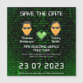 Hacky Nerdy Geeky coole Filmliebhaber Save the Dat Magneteinladung (Vorderseite)