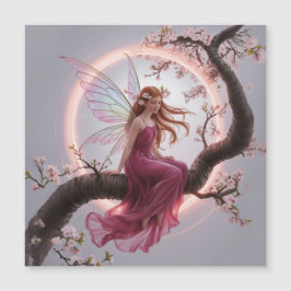 Hada mágica entre flores de cerezo – Ilustración d Magnetkarte