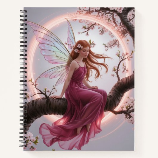 Hada mágica entre flores de cerezo – Ilustración d Notizblock (Vorderseite)