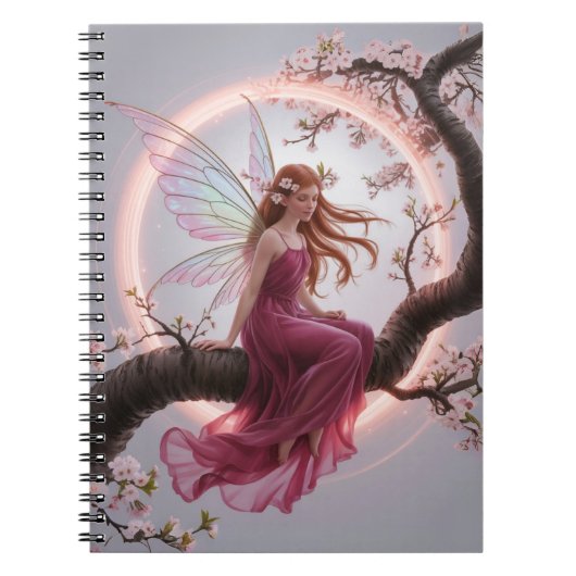 Hada mágica entre flores de cerezo – Ilustración d Notizblock (Vorderseite)
