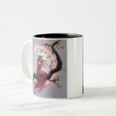 Hada mágica entre flores de cerezo – Ilustración d Zweifarbige Tasse (Vorderseite Links)