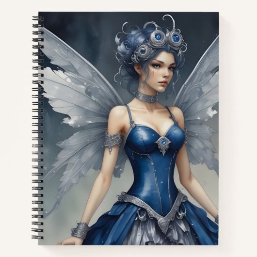Hada Mecánica en Azul y Plata Notizblock (Vorderseite)