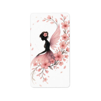 Hada Rosa con Flores de Sakura Adressaufkleber
