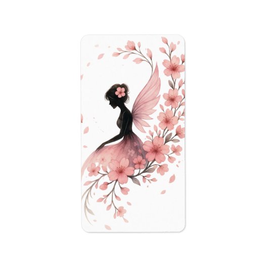 Hada Rosa con Flores de Sakura Adressaufkleber (Vorne)