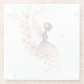 Hada Rosa con Flores de Sakura Glasuntersetzer (Rückseite)