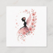 Hada Rosa con Flores de Sakura Quadratische Visitenkarte (Rückseite)