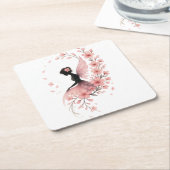 Hada Rosa con Flores de Sakura Rechteckiger Pappuntersetzer (angewinkelt)