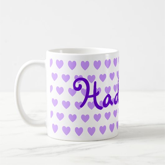 Hadassah in Lila Kaffeetasse (Links)