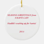 Haddie Mädchen-Feiertags-Verzierung Keramikornament (Hinten)