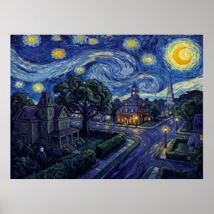Haddonfield Sternenhimmel-Horrorschauplatz Poster