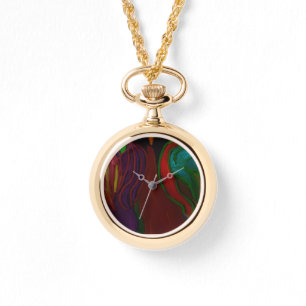 Hades-Blumenarrangement-Uhr-Halskette Armbanduhr