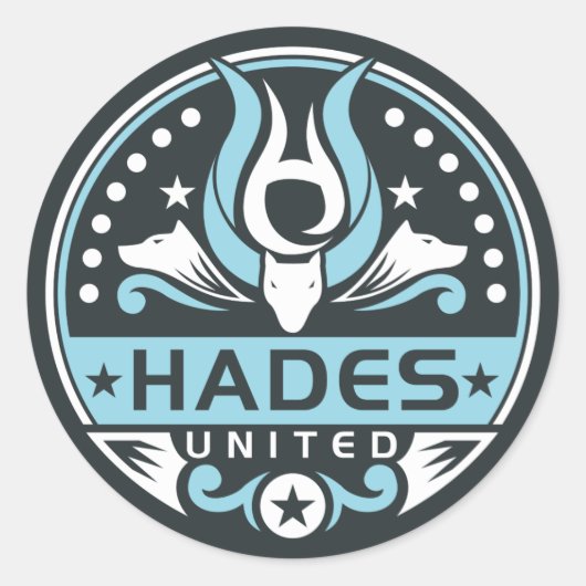 Hades United Logo Navy Blue Runder Aufkleber (Vorderseite)