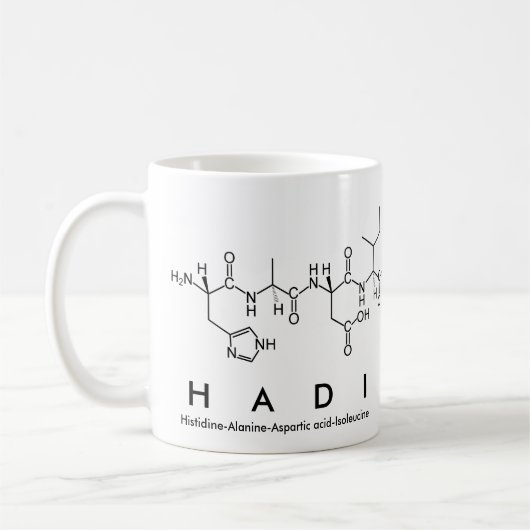 Hadi Peptid-Namen-Tasse Kaffeetasse (Links)