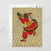 Hadji Firuz Solar Rays Eid e Noruz Postkarte (Vorne/Hinten)