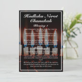 Hadlakat Nerot Chanukah Menorah Texte Card (Stehend Vorderseite)