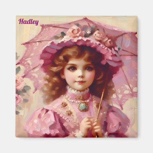 HADLEY ~ Attraktives Vintages Mädchen ~ Parasol ~ Magnet