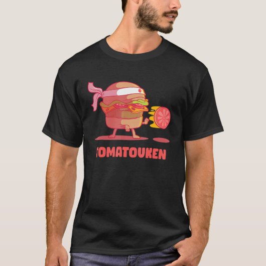 Hadouken Burger Street Fight Tomato in Fast Food V T-Shirt (Vorderseite)