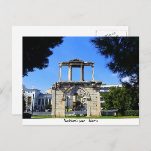 Hadrians Tor Athen Postkarte (Vorne/Hinten)