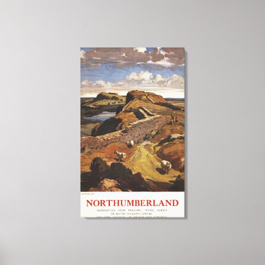 Hadrians Wall and Sheep British Rail Poster Leinwanddruck (Vorderseite)