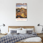 Hadrians Wall and Sheep British Rail Poster Leinwanddruck (Insitu (Schlafzimmer))