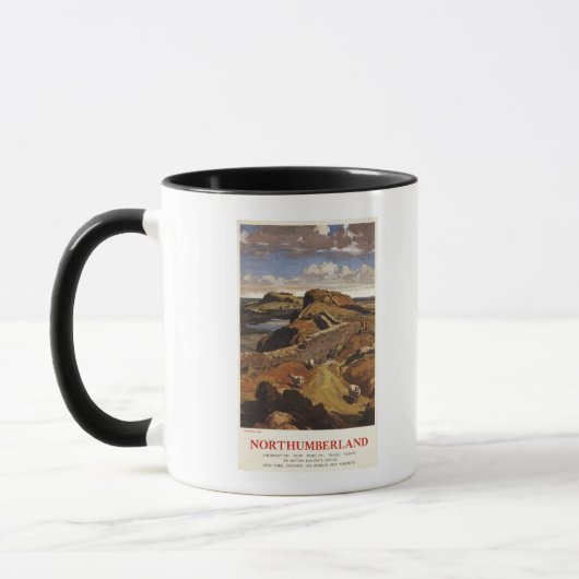 Hadrians Wall and Sheep British Rail Poster Tasse (Links)
