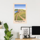 Hadrians Wall Path National Trail Reiseplakat Poster (Heimbüro)