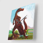 Hadrosaurus Dinosaur Quadratische Wanduhr (Winkel)