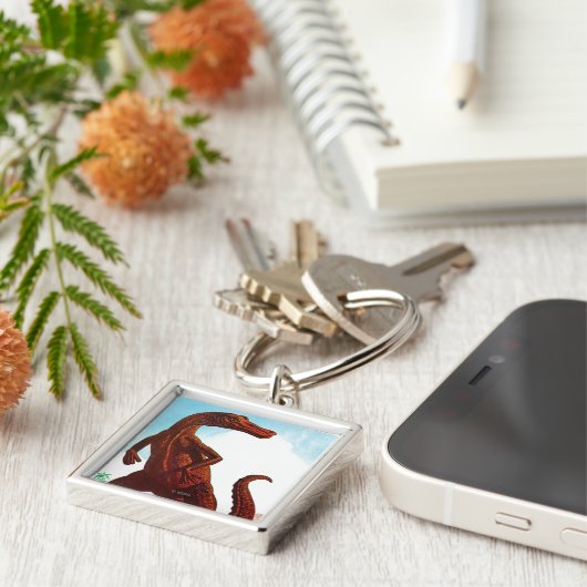 Hadrosaurus-Dinosaurier Schlüsselanhänger (Seite)