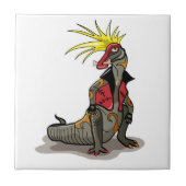 Hadrosaurus Dinosaurier verkleidete sich als Punk. Fliese (Vorderseite)