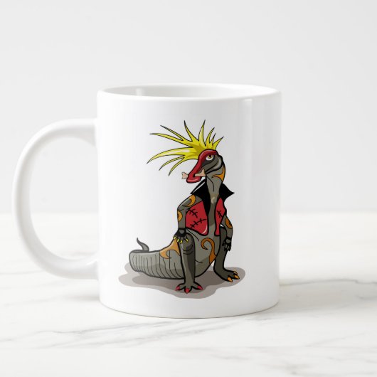 Hadrosaurus Dinosaurier verkleidete sich als Punk. Jumbo-Tasse (Links)