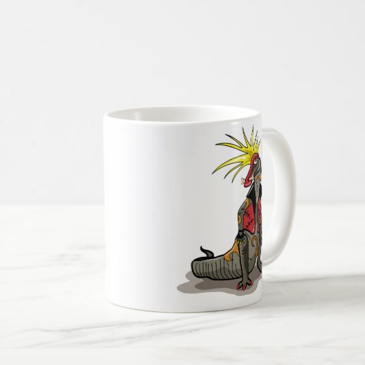 Hadrosaurus Dinosaurier verkleidete sich als Punk. Kaffeetasse (VorderseiteRechts)