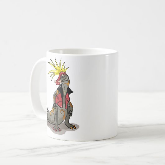 Hadrosaurus Dinosaurier verkleidete sich als Punk. Kaffeetasse (Vorderseite Links)